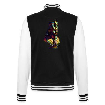 Pharaonisches Design 7 - College-Sweatjacke - Schwarz/Weiß - Hinten - Marisol (170cm)