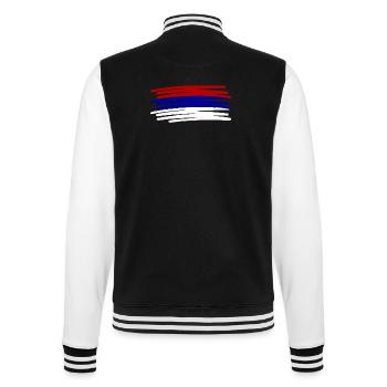 Serbien Flag Flagge painted gemalt - College-Sweatjacke - Schwarz/Weiß - Hinten - Marisol (170cm)