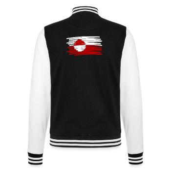 Grönland Greenland Flag Flagge painted gemalt - College-Sweatjacke - Schwarz/Weiß - Hinten - Marisol (170cm)