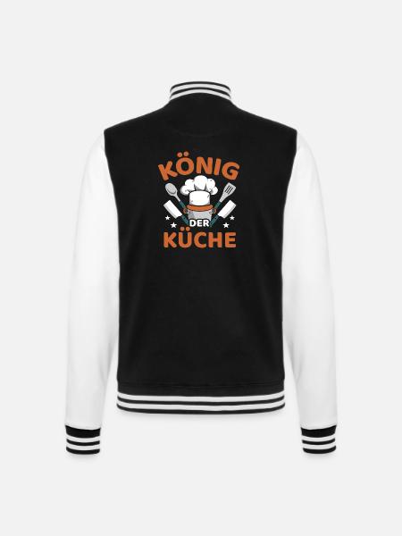 König Der Küche Lustiges Kochen Koch Chefkoch - College-Sweatjacke - Schwarz/Weiß