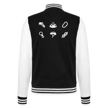 Klettern Symbole Bouldern Bergsteiger Freeclimber - College-Sweatjacke - Schwarz/Weiß - Hinten - Marisol (170cm)