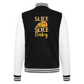 Slice Slice Baby Pizza Italienisches Essen Pizza E - College-Sweatjacke - Schwarz/Weiß - Hinten - Marisol (170cm)