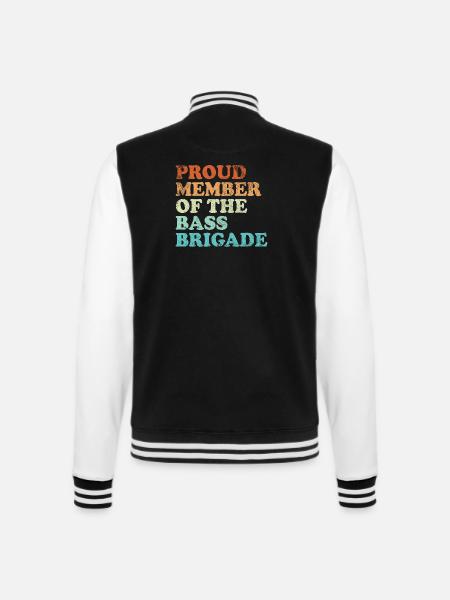 Proud Member of the Bass Brigade - retro hell - College-Sweatjacke - Schwarz/Weiß
