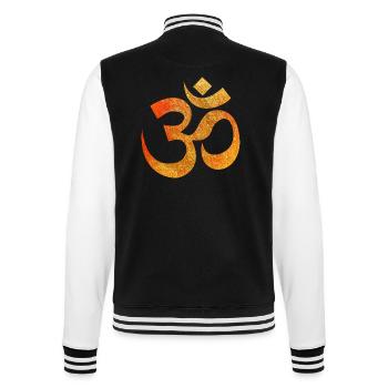 Om Symbol Textur Feuerorange - College-Sweatjacke - Schwarz/Weiß - Hinten - Marisol (170cm)