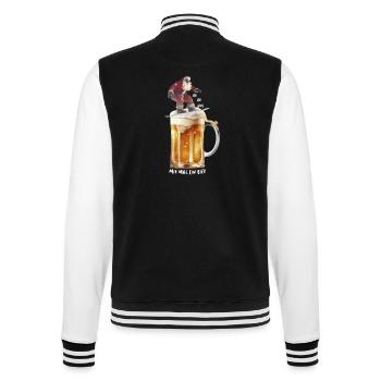 Ho Ho hol mir mal ein Bier Weihnachtsmann Surfen - College-Sweatjacke - Schwarz/Weiß - Hinten - Marisol (170cm)