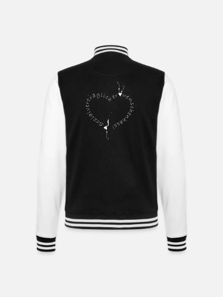 Sozialvertraeglicher Menschenhass Herz - College-Sweatjacke - Schwarz/Weiß