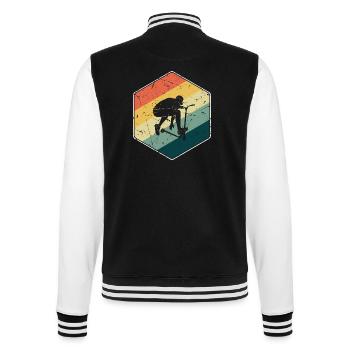 Stunt Scooter Roller Kinder Retro - College-Sweatjacke - Schwarz/Weiß - Hinten - Marisol (170cm)
