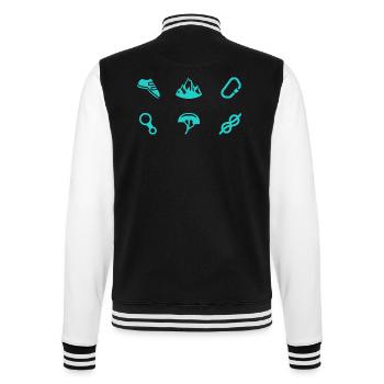 Klettern Symbole Bouldern Bergsteiger Kletterer - College-Sweatjacke - Schwarz/Weiß - Hinten - Marisol (170cm)