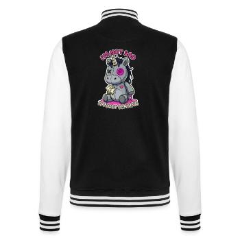 Einhorn Shirt Pastel Goth Creepy Cute Emo - College-Sweatjacke - Schwarz/Weiß - Hinten - Marisol (170cm)