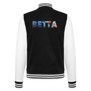 BETTA splendens Kampffisch  - College-Sweatjacke - Schwarz/Weiß - Hinten - Marisol (170cm)