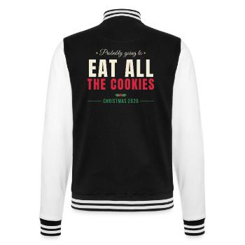 Eat All The Cookies - Weihnachten Familie - College-Sweatjacke - Schwarz/Weiß - Hinten - Marisol (170cm)