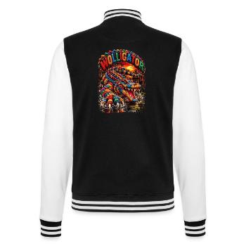 Wolligator Krokodil Farbexplosion - College-Sweatjacke - Schwarz/Weiß - Hinten - Marisol (170cm)