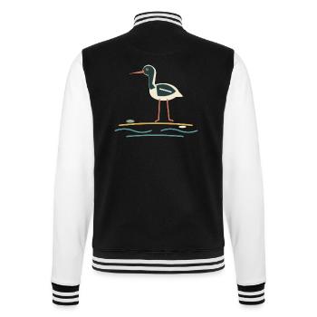 Austernfischer am Ufer - College-Sweatjacke - Schwarz/Weiß - Hinten - Marisol (170cm)