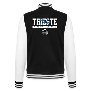 Triest Italien Koordinaten Reise Souvenir - College-Sweatjacke - Schwarz/Weiß - Hinten - Marisol (170cm)
