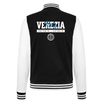 Venedig Italien Koordinaten Reise Souvenir - College-Sweatjacke - Schwarz/Weiß - Hinten - Marisol (170cm)