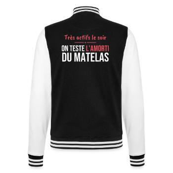 Sehr aktiv am Abend humorvolles ungezogenes Paar - College-Sweatjacke - Schwarz/Weiß - Hinten - Marisol (170cm)