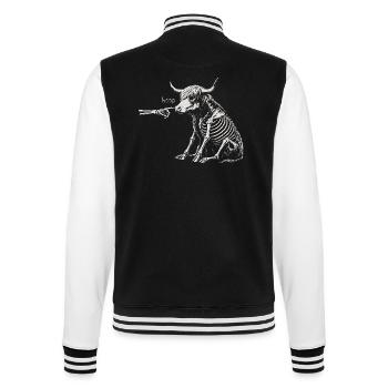 Boop Skelett Highland cow Halloween Gothic Spooky - College-Sweatjacke - Schwarz/Weiß - Hinten - Marisol (170cm)