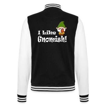 I Like Gnomish Funny Gnome Gardening - College-Sweatjacke - Schwarz/Weiß - Hinten - Marisol (170cm)