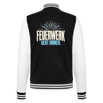 Feuerwerk geht immer - College-Sweatjacke - Schwarz/Weiß - Hinten - Marisol (170cm)