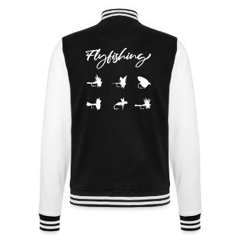 flyfishing_weiss - College-Sweatjacke - Schwarz/Weiß - Hinten - Marisol (170cm)
