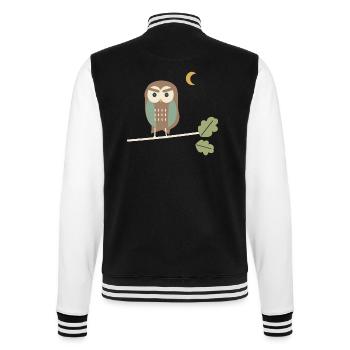 Braune Eule in der Eiche - College-Sweatjacke - Schwarz/Weiß - Hinten - Marisol (170cm)