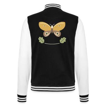 Polyphemus-Motte und Eiche - College-Sweatjacke - Schwarz/Weiß - Hinten - Marisol (170cm)