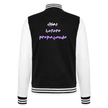Heterosexuelle Propaganda - College-Sweatjacke - Schwarz/Weiß - Hinten - Marisol (170cm)