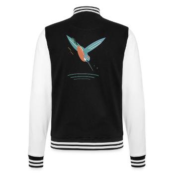 Tauchender Eisvogel über River Ripples - College-Sweatjacke - Schwarz/Weiß - Hinten - Marisol (170cm)