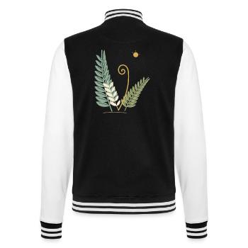 Entfaltende Waldfarne - College-Sweatjacke - Schwarz/Weiß - Hinten - Marisol (170cm)