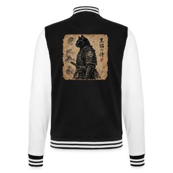 Samurai Japan Katze - College-Sweatjacke - Schwarz/Weiß - Hinten - Marisol (170cm)