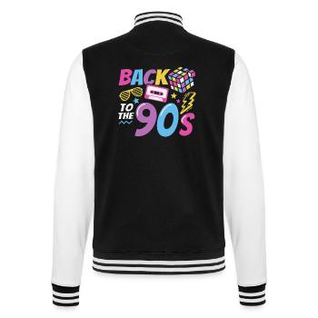 90er Jahre Party Kostüm Retro 90s Mottoparty - College-Sweatjacke - Schwarz/Weiß - Hinten - Marisol (170cm)
