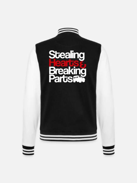 Herzen stehlen, Teile zerbrechen - College-Sweatjacke - Schwarz/Weiß