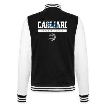 Cagliari Italien Koordinaten Reise Souvenir - College-Sweatjacke - Schwarz/Weiß - Hinten - Marisol (170cm)