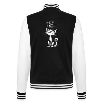 Bla Bla Katze Schnurrende Sprechblase - College-Sweatjacke - Schwarz/Weiß - Hinten - Marisol (170cm)