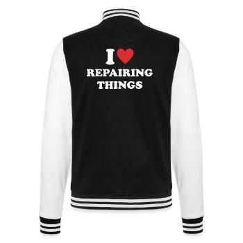 I Love Repairing Things - College-Sweatjacke - Schwarz/Weiß - Hinten - Marisol (170cm)