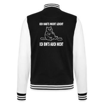 Ich hab's nicht leicht ich bin's auch nicht Katze - College-Sweatjacke - Schwarz/Weiß - Hinten - Marisol (170cm)
