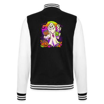 Halloween Geist Pausenaufsicht Lehrkraft - College-Sweatjacke - Schwarz/Weiß - Hinten - Marisol (170cm)