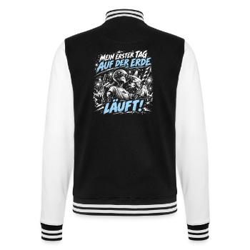 Mein erster Tag auf der Erde - Läuft! - College-Sweatjacke - Schwarz/Weiß - Hinten - Marisol (170cm)