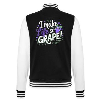 Ich Mache Das Leben So Weintraubenhaft Großartig - College-Sweatjacke - Schwarz/Weiß - Hinten - Marisol (170cm)