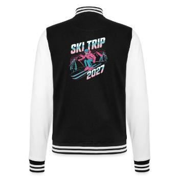 Ski Trip 2027 Retro Neon - College-Sweatjacke - Schwarz/Weiß - Hinten - Marisol (170cm)