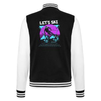 Lass uns Ski Neon Retro - College-Sweatjacke - Schwarz/Weiß - Hinten - Marisol (170cm)