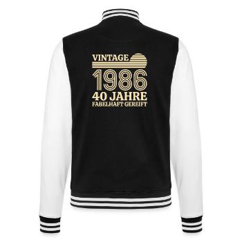 Vintage 1986 40. Geburtstag fabelhaft gereift - College-Sweatjacke - Schwarz/Weiß - Hinten - Marisol (170cm)