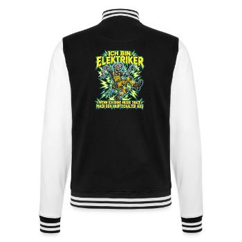Elektriker-Zombie tanzt ohne Musik - College-Sweatjacke - Schwarz/Weiß - Hinten - Marisol (170cm)