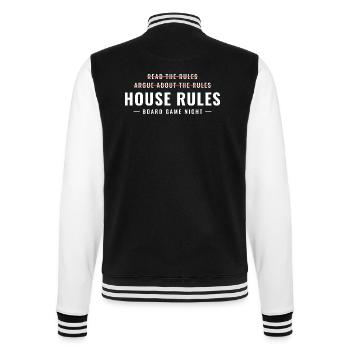 Lies die Regeln und streite dann Brettspielabend - College-Sweatjacke - Schwarz/Weiß - Hinten - Marisol (170cm)