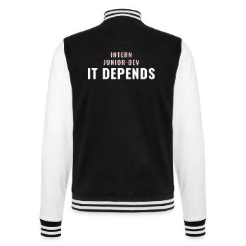 Praktikum als Junior Dev – das kommt darauf an. - College-Sweatjacke - Schwarz/Weiß - Hinten - Marisol (170cm)
