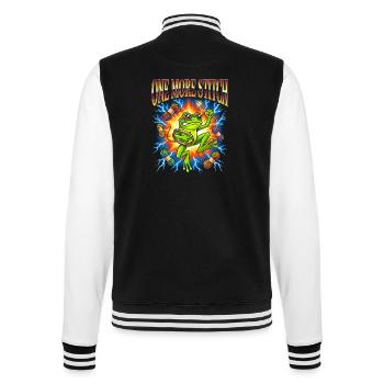 Noch ein Stich lustiger Froschblitz - College-Sweatjacke - Schwarz/Weiß - Hinten - Marisol (170cm)
