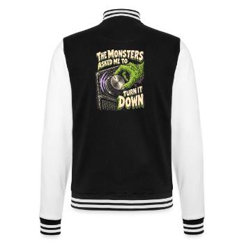 Psychobilly The Monsters Asked Me To Turn It Down - College-Sweatjacke - Schwarz/Weiß - Hinten - Marisol (170cm)