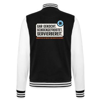 Gar gekocht. Schockgefrostet. Servierbereit. - College-Sweatjacke - Schwarz/Weiß - Hinten - Marisol (170cm)