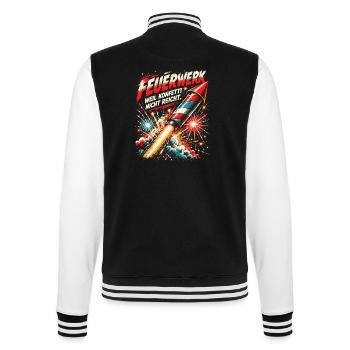 Feuerwerk – weil Konfetti nicht reicht - College-Sweatjacke - Schwarz/Weiß - Hinten - Marisol (170cm)