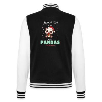 Just a Girl who loves Pandas & Christmas - College-Sweatjacke - Schwarz/Weiß - Hinten - Marisol (170cm)